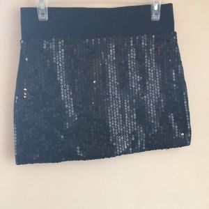 Black sequin mini skirt